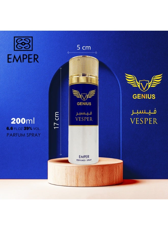 emper Vesper Perfume Body Spray For Men 200ml - Image 4