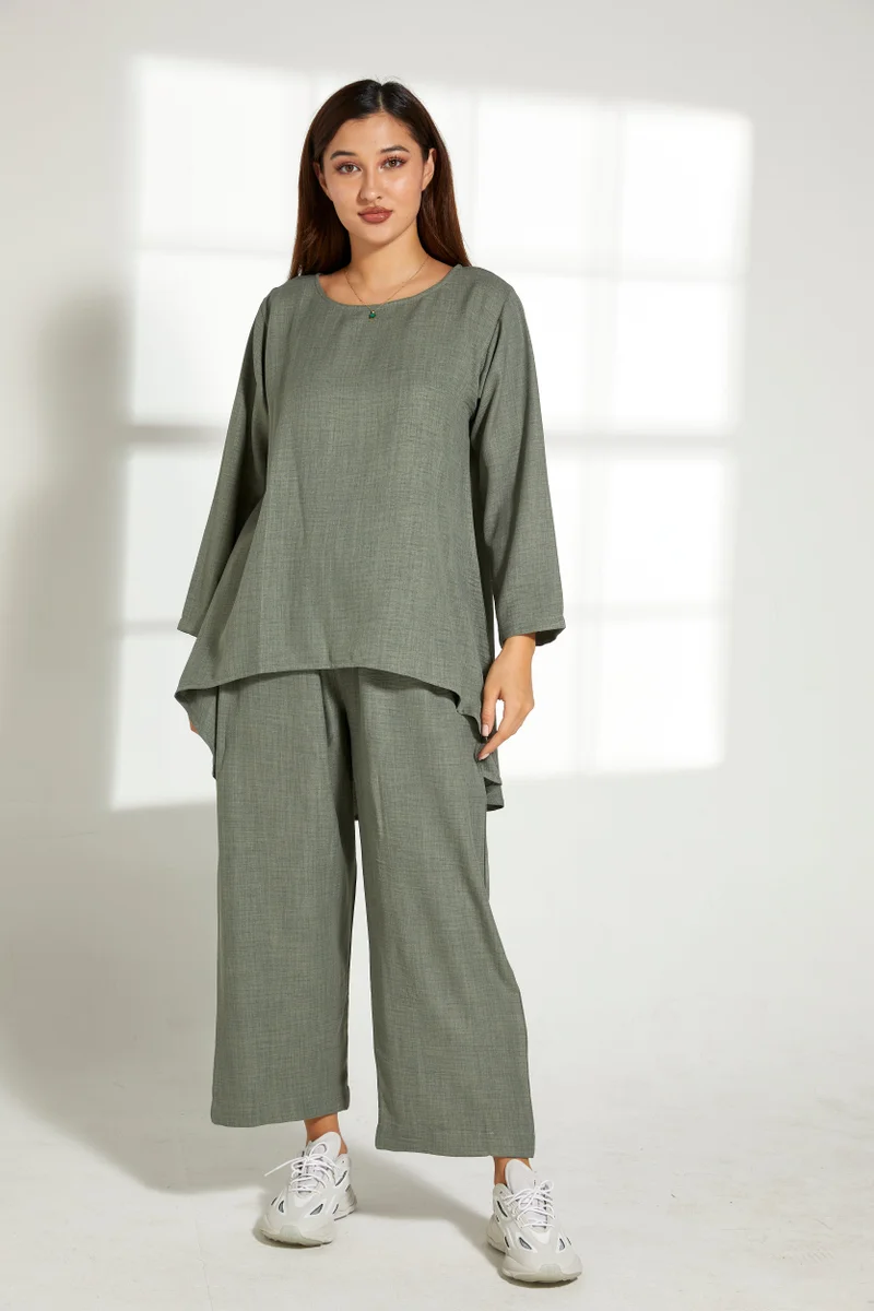 مويستريت Boat Neck Top & Pants Set