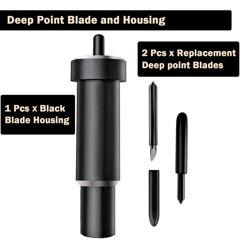 Niantime Explore Deep Cut Blade and Housing for Cricut Maker, Replacement Deep point Blade Compatible with Explore Air2/ Air3/ Maker/Maker 3 Cutting Machines (2 Deep Cut Blades and 1 Housing Included) - Image 2