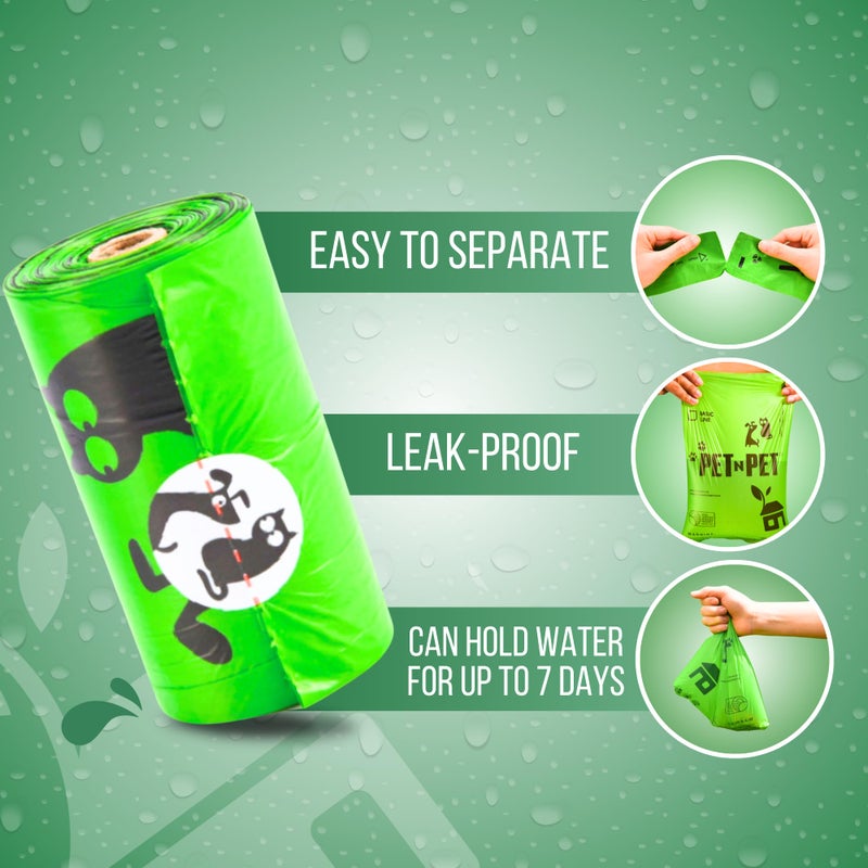 Pet N Pet 540 Counts Green Poop Bags for Dogs, 41% Plant Based & 59% PE Extra Thick Dog Poop Bags Rolls, 9" x 13", Unscented Dog Waste Bag, Pet Supplies for Dogs - Image 3