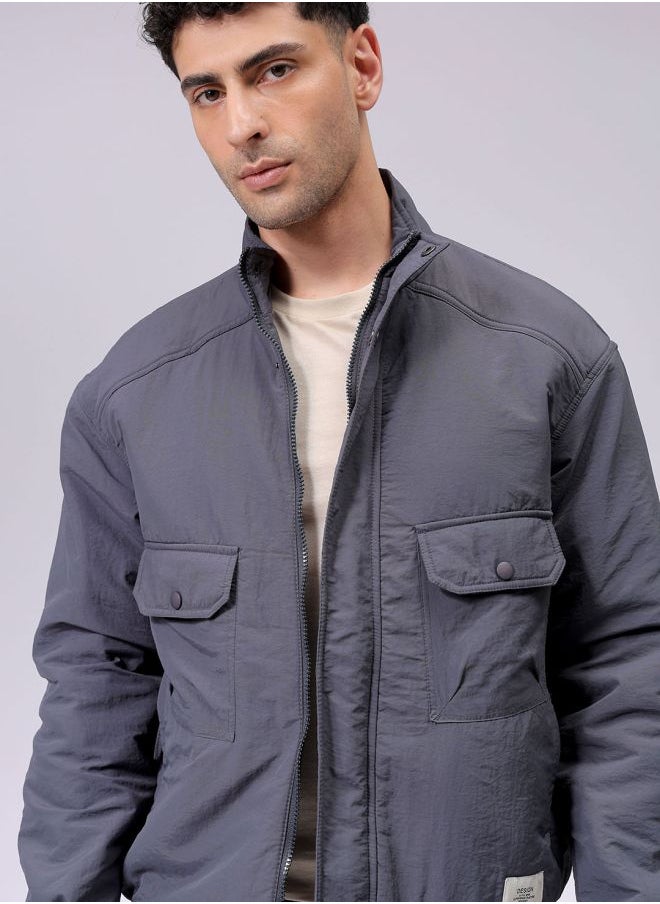 The Indian Garage Co Men Slim Fit Solid Puffer Jackets  - Image 1