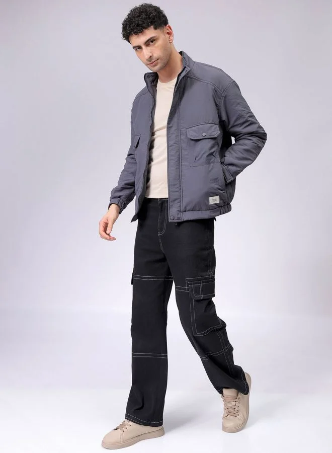 The Indian Garage Co Men Slim Fit Solid Puffer Jackets