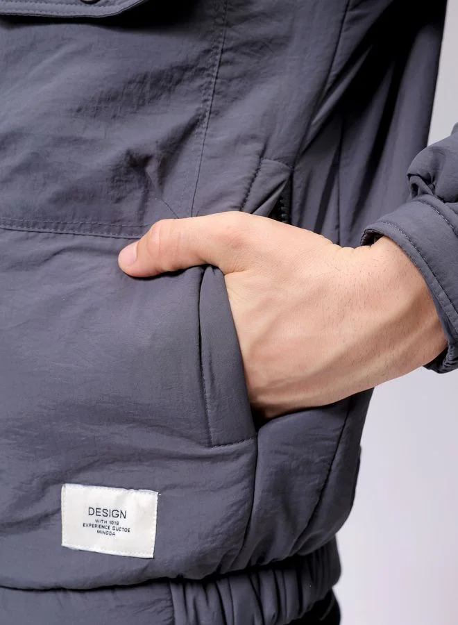 The Indian Garage Co Men Slim Fit Solid Puffer Jackets