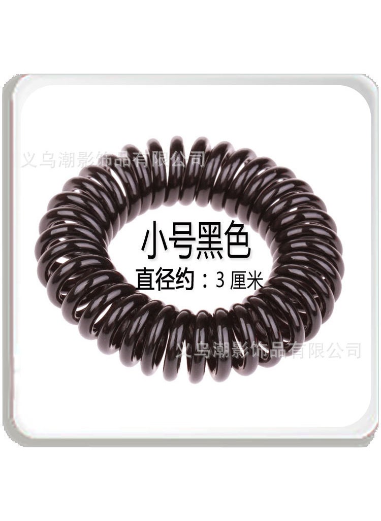 Generic Korean Mermaid Hair Ties Scrunchies 1400508# Small size black telephone line 