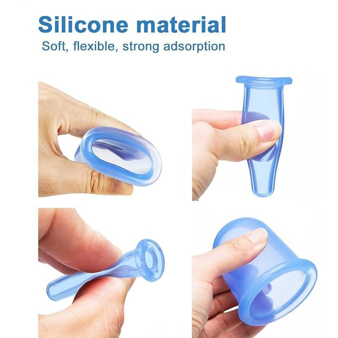 PHYSIO WORLD Anti Cellulite Cupping Therapy Set of 7 Silicone Vacuum Suticon Cups - Chinese Cupping Kit for Cellulite Body and Facial Massage Cupping Cup for Adults Home Use - Image 2