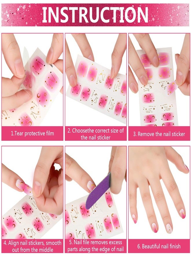Blulu 14 Sheets Glitter Nail Wraps Nail Polish Stickers Self-Adhesive Nail Art Decals Strips in Solid Colors with Nail File for Women Girls Manicure DIY Supplies (Classic Colors) - Image 3