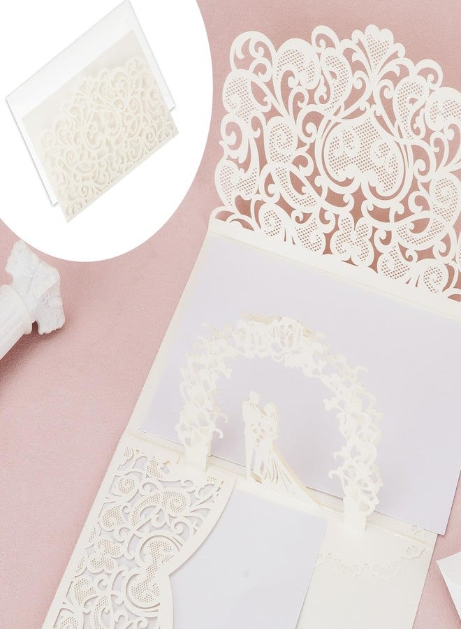 lasuroa Wedding Card for Bride and Groom, 3D Pop-Up Anniversary Congratulation Card Money Holder with Envelope Pages for Cash Newlyweds Bridal Shower Engagement Greeting Gift and Supplies - Image 3