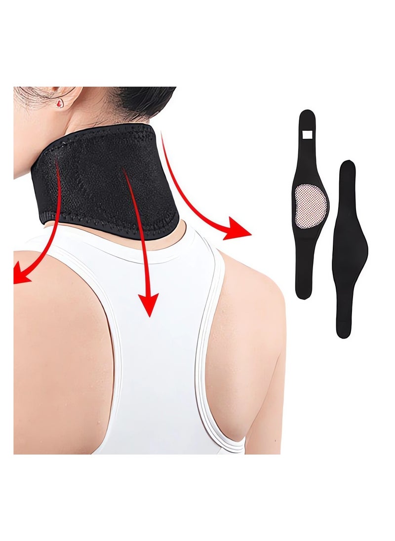 Generic Magnetic Neck Brace Self Heating Wrap Thermal Neck Pad Black  - Image 1