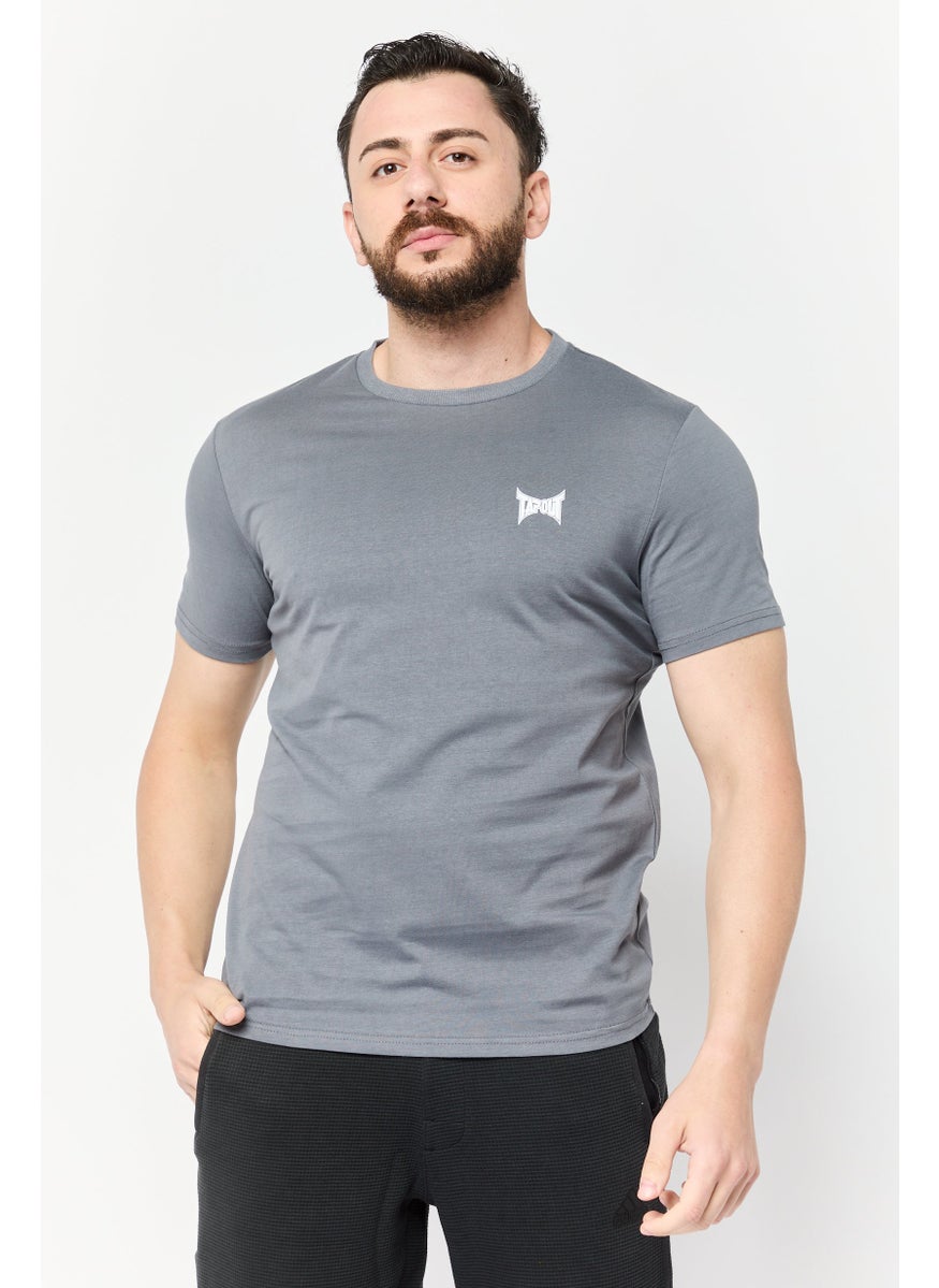 TapouT Men Sportswear Fit Short Sleeve Outdoor T-Shirt, Steel Grey  - Image 1