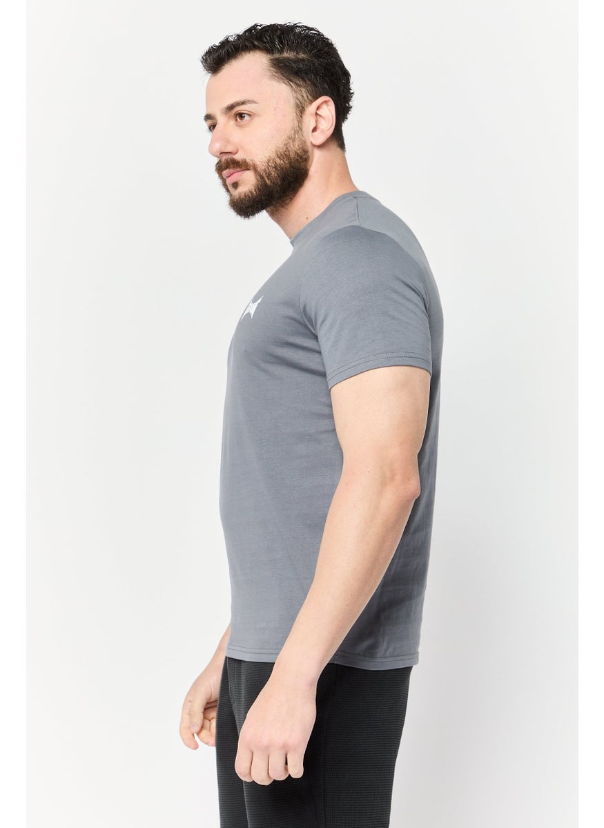 TapouT Men Sportswear Fit Short Sleeve Outdoor T-Shirt, Steel Grey  - Image 3