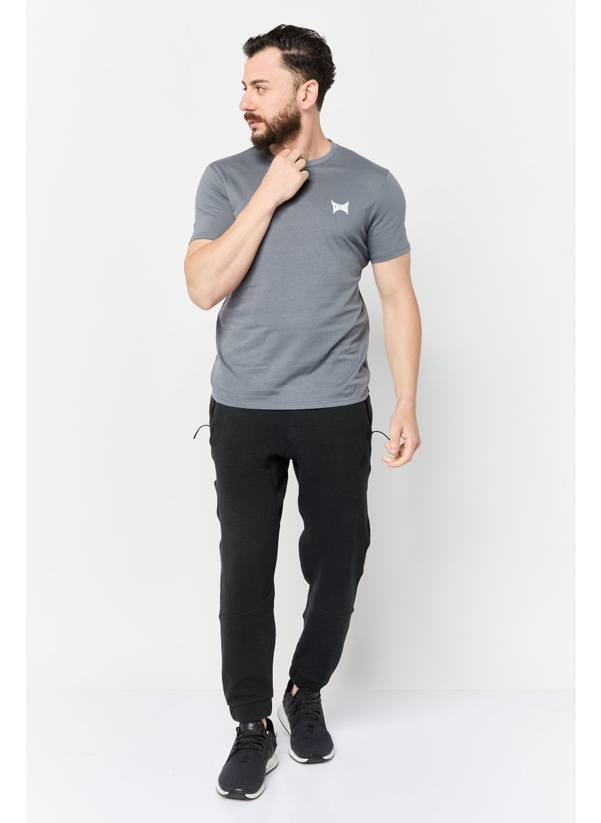 TapouT Men Sportswear Fit Short Sleeve Outdoor T-Shirt, Steel Grey  - Image 2