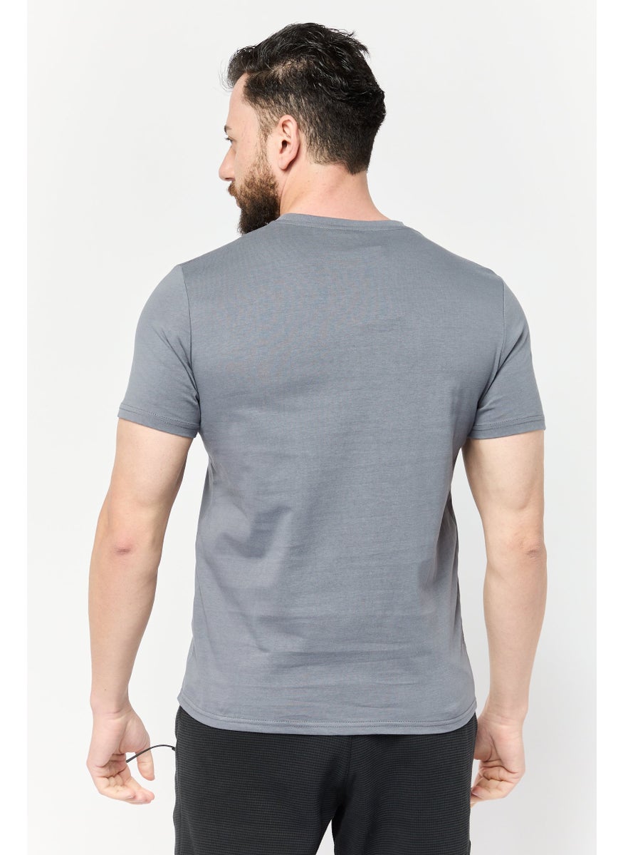 TapouT Men Sportswear Fit Short Sleeve Outdoor T-Shirt, Steel Grey  - Image 4