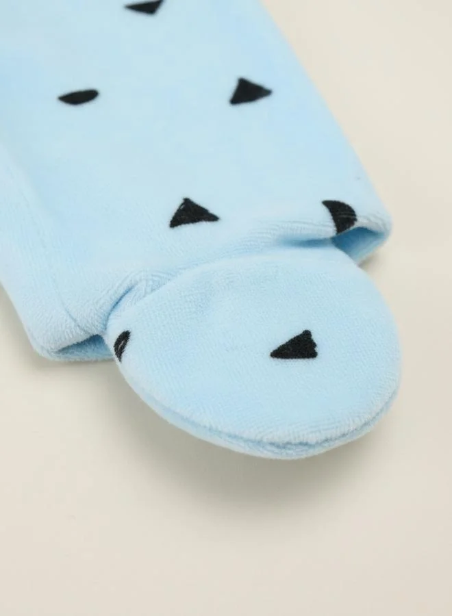 Luna & Lily Baby Girls Printed Velour Footed Sleepsuit