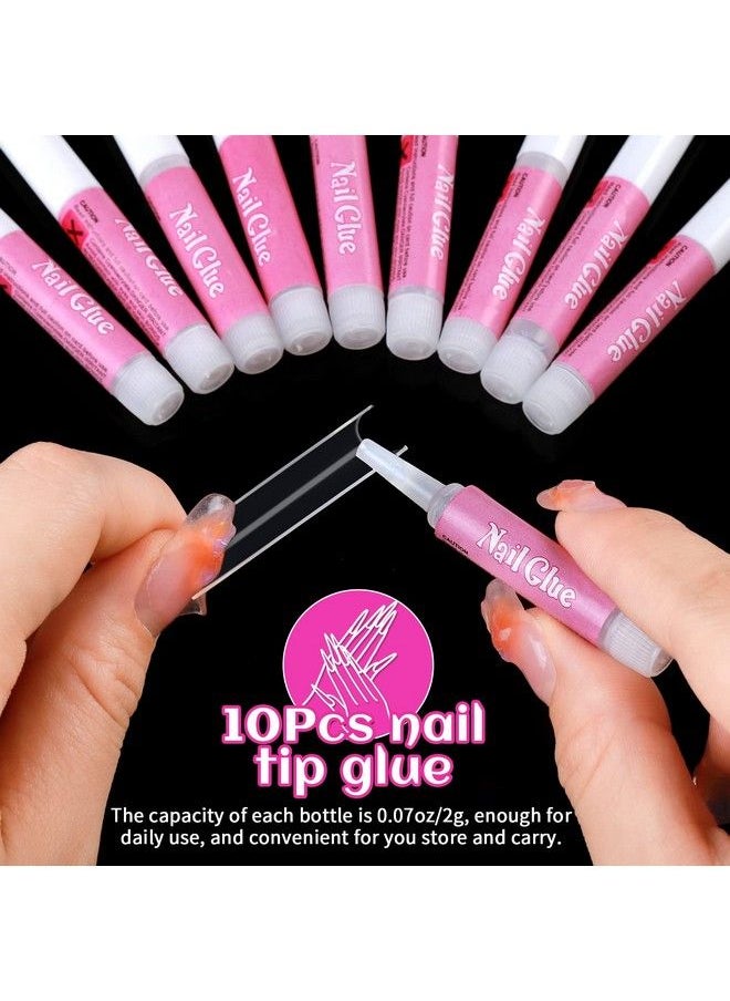 HNYYZL - Extra Long Clear Nail Tips Hnyyzl 240Pcs Xxl Square Straight Nails Half Fake Nail Tips Kit C Curve Nail Tips Half Cover For Acrylic Nail Tips With Nail Glue And Nail File For Nail Salon Home Diy - Image 1