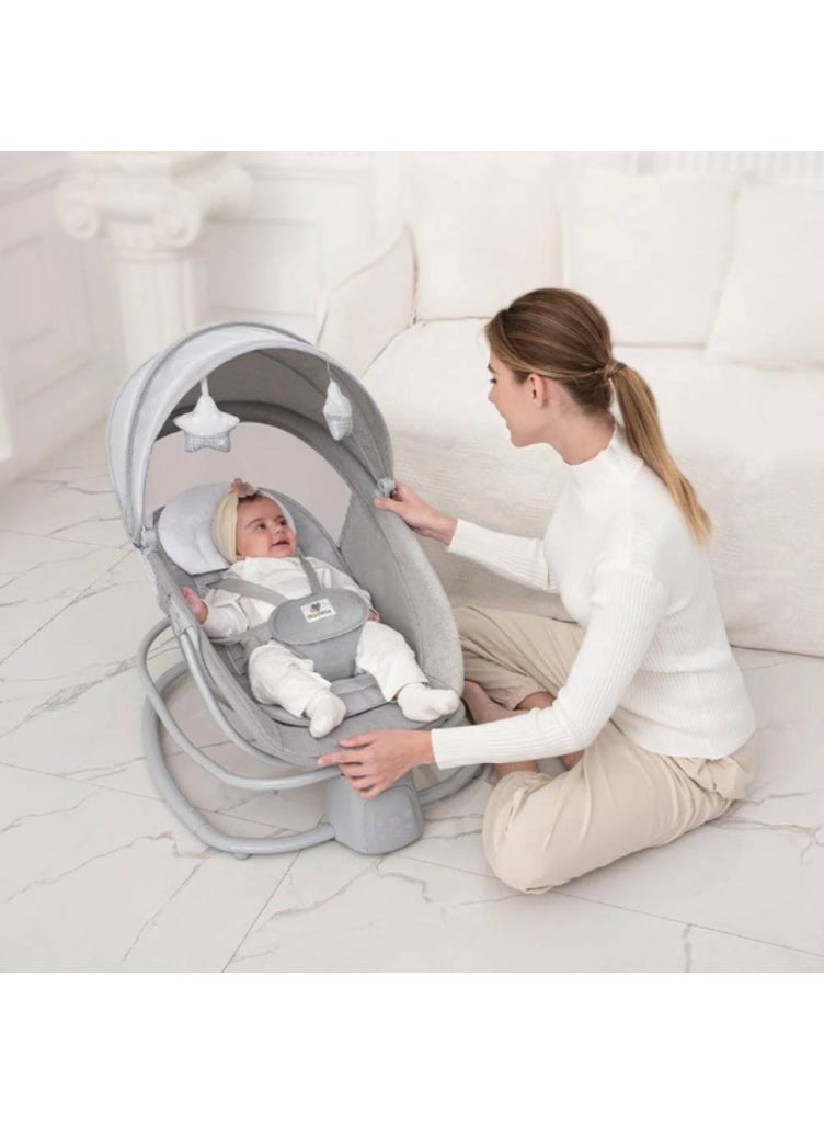 4-in-1 Baby Swing for Infants with Dinner Plate, Contro App on Your Phone, Adjustable Backrest, Adjustable Electric Rocking Chair - Image 1