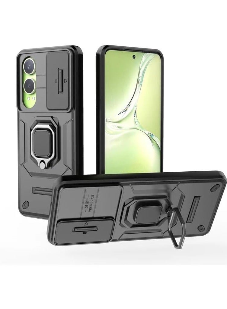 general OnePlus Nord CE4 Lite 5G/OPPO K12x, Camouflage Military Grade Heavy Duty Shockproof Protection Case with Magnetic Bracket and Lens Slide Window Phone Cover - Image 1