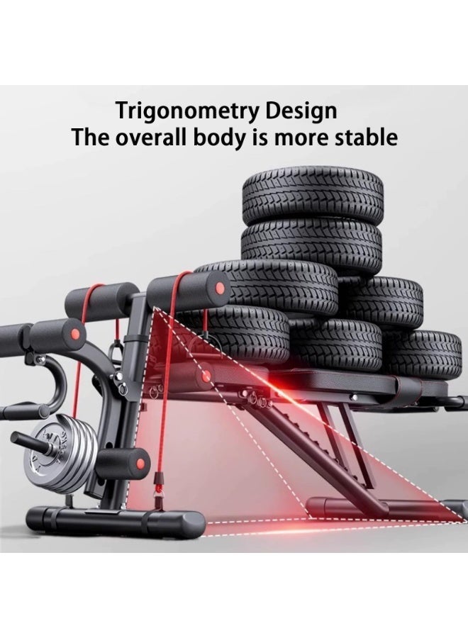 WALALLA 12 in1 Adjustable Weight Bench, Multifunctional Weight Bench, Folding Fitness Bench for Strength Training at Home, with Flat Decline for Full Body Training Adjustable Weight Bench Utility Weight Benches - Image 4