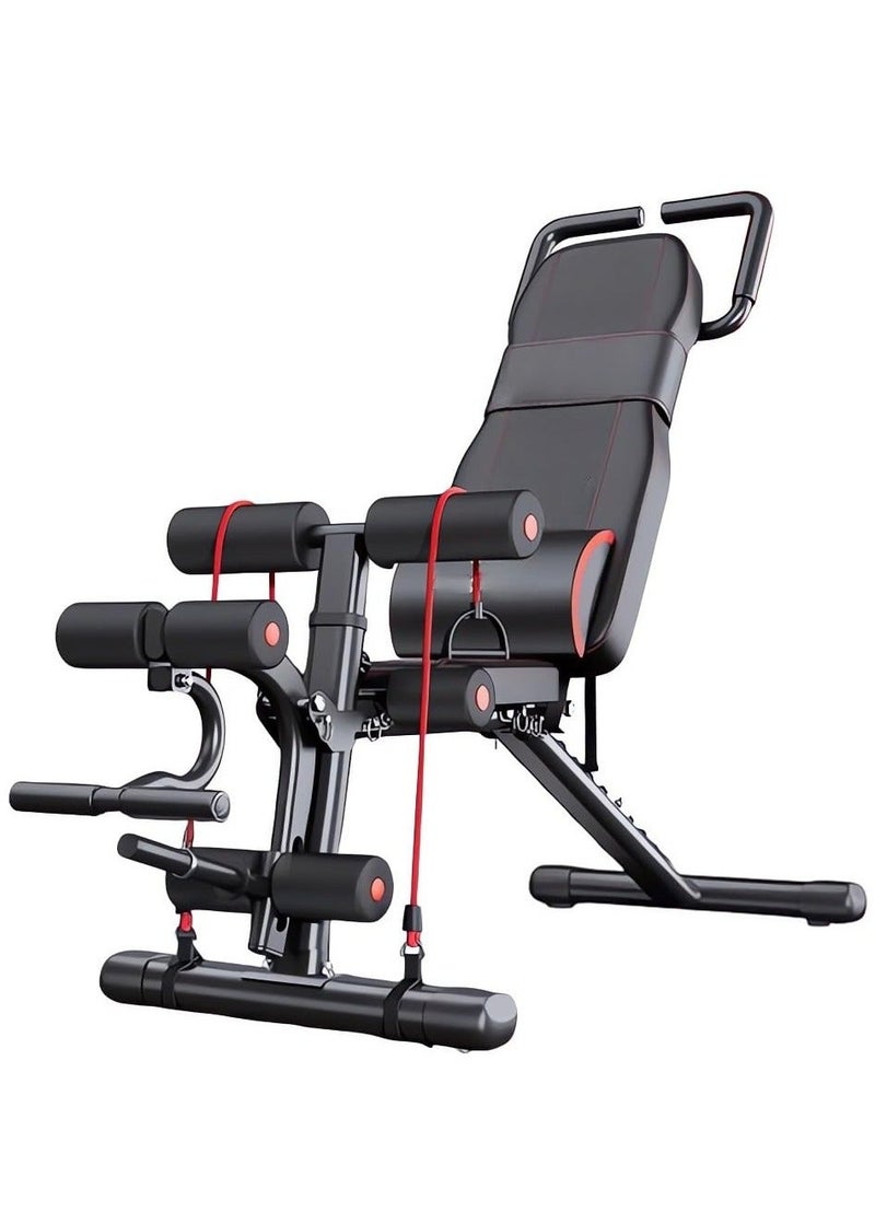 WALALLA 12 in1 Adjustable Weight Bench, Multifunctional Weight Bench, Folding Fitness Bench for Strength Training at Home, with Flat Decline for Full Body Training Adjustable Weight Bench Utility Weight Benches - Image 1