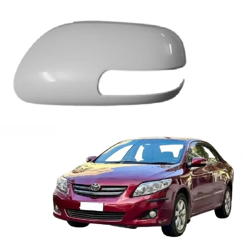 Car Styling - Side View Mirror Cover/Cap compatible with Toyota Corolla Altis E140 10TH GEN, F/L 2008-2014 Year Model Type 1 - UNPAINTED (LEFT PASSENGER SIDE) - Image 1