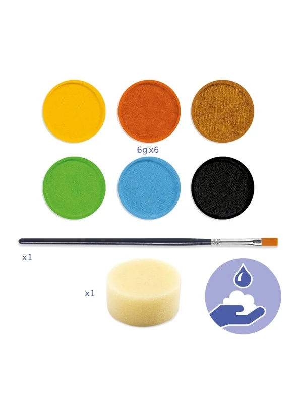 DJECO Multicolor Face Paint Palette With Brush