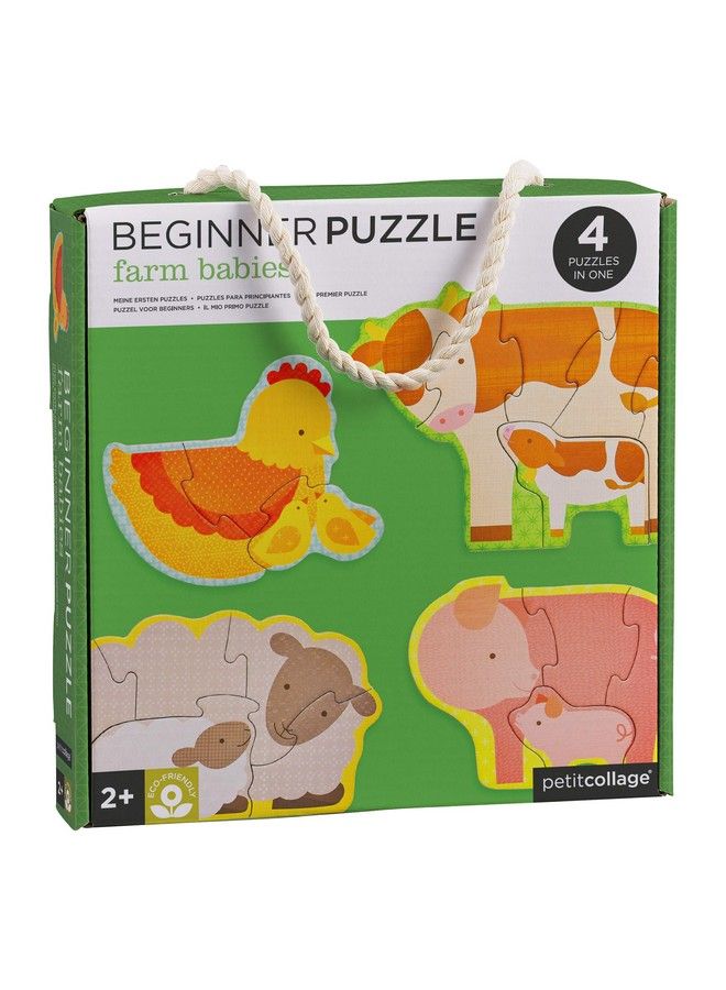 Petit Collage Beginner Puzzle For Kids Farm Babies Includes 4 Mini Puzzles (35 Pieces Each) Cute Animal Puzzles For Ages 2+ Makes A Great Gift Idea - Image 2