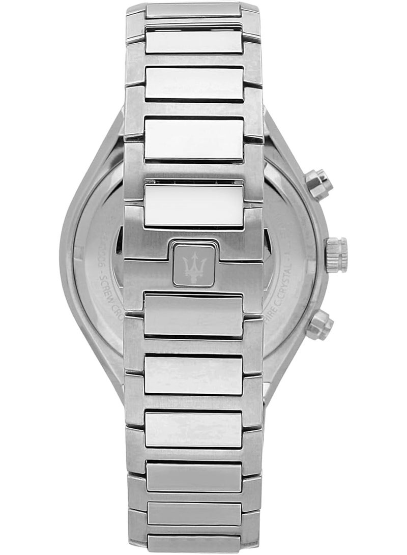 مازيراتي ستايل 45مم قرص أزرق كرونوغراف ذهب صلب - Image 2