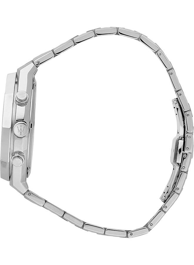 مازيراتي ستايل 45مم قرص أزرق كرونوغراف ذهب صلب - Image 3