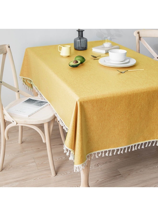 آنا tablecloth المقاوم للماء والزيت وسهل التنظيف مع حواف من الكتان الصناعي140*220cm - Image 1