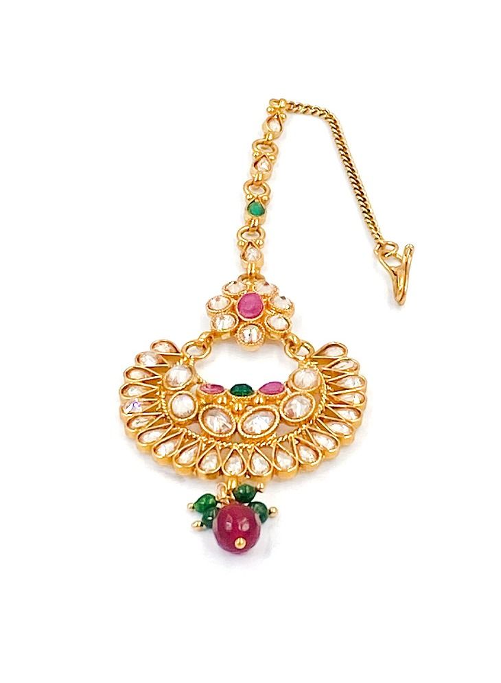 GOHONA GOHONA Traditional Indian Head Jhoomar Passa Jewelry Main Tikka for Women  - Image 1