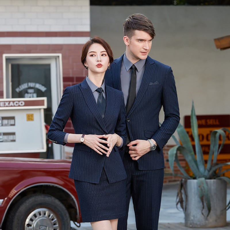 This Job Korean Fashion Striped Suit Coat Men'S And Women'S Formal Suit Suit Long Sleeve Office Suit Formal Suit - Image 3