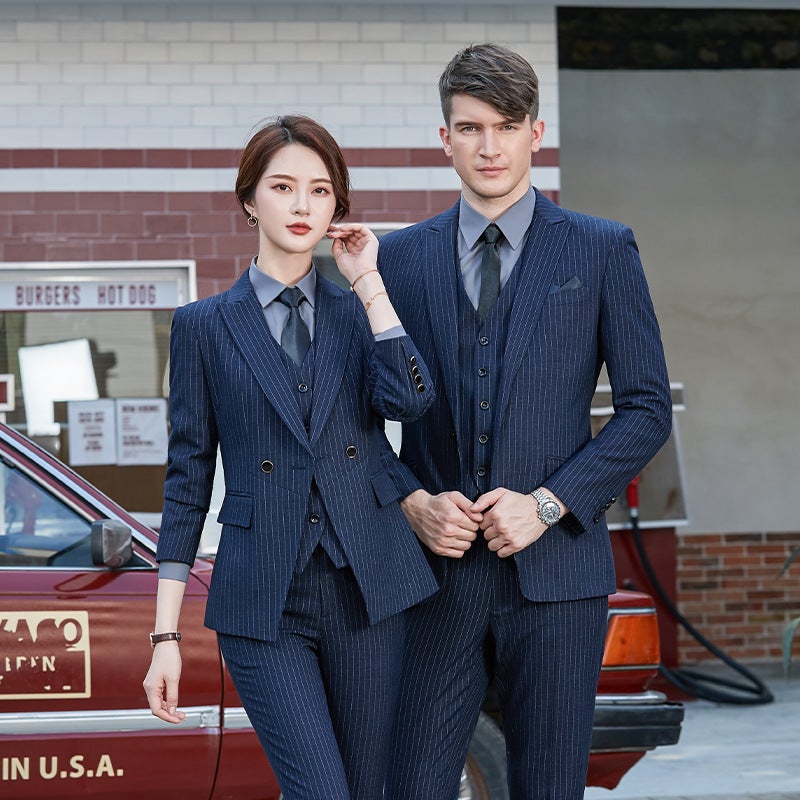 This Job Korean Fashion Striped Suit Coat Men'S And Women'S Formal Suit Suit Long Sleeve Office Suit Formal Suit - Image 2
