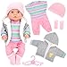HONLAELLA 5 Pieces Baby Doll Clothes Accessories with Outfit Hat Coat Socks Hanger for 1416 inch Baby Dolls and 18 Inch Girl DollDoll NOT Include - Image 2