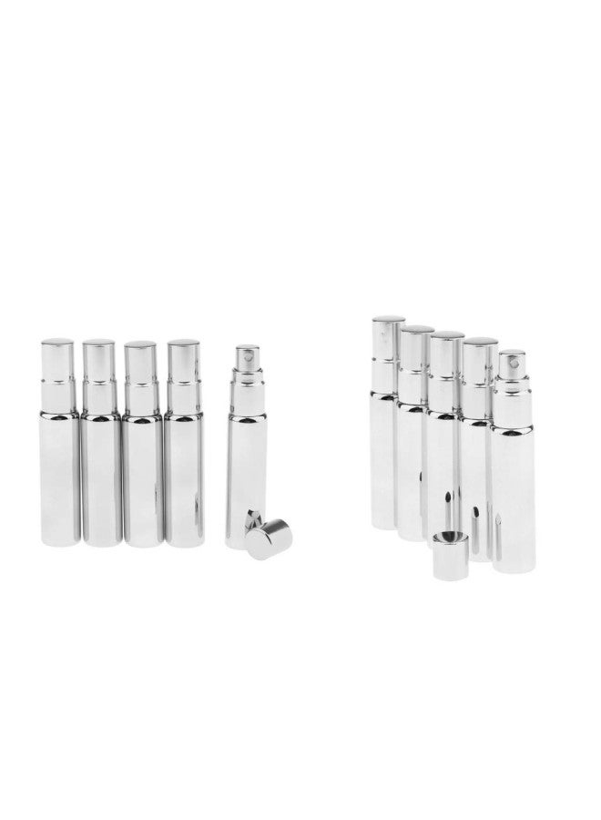 10 Pcs. 10ml Empty Spray Bottle, Refillable Perfume, Silver  - Image 1