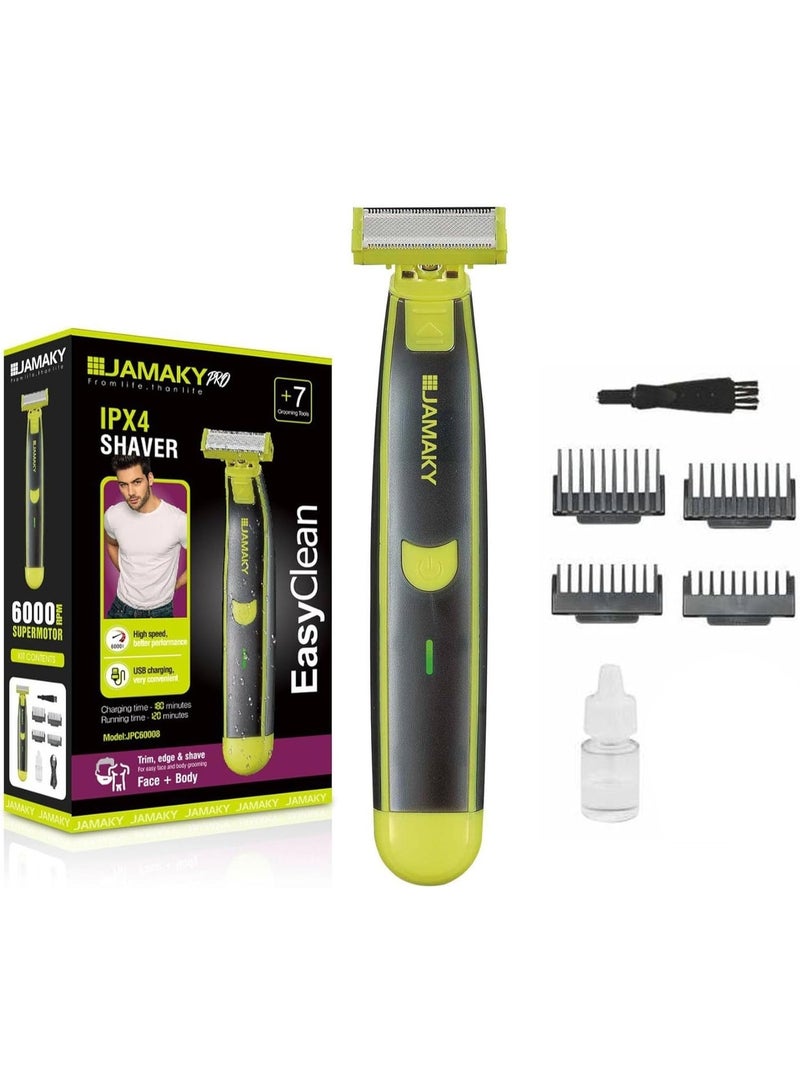 ماكينة حلاقة وتشذيب موديل JPC60008 | مقاومة للماء مع 4 أمشاط توجيه وبطارية تدوم 120 دقيقة - Image 5