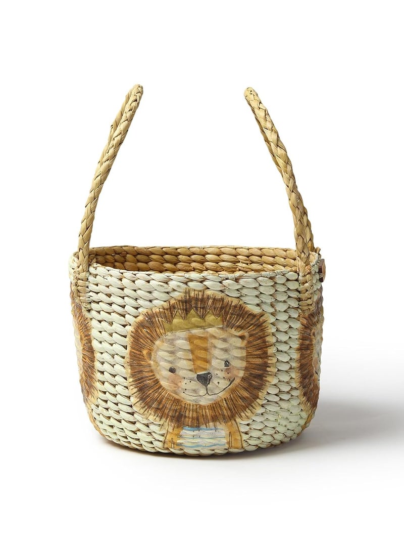 Habere India-All the Cultures Fabricating India Habere IndiaAll the Cultures Fabricating India Handmade Gift Hamper Baskets Cane Hamper Basket Fruit Baskets Bamboo Organiser Round Hamper Basket Round Cap Basket Lion Set of 3 - Image 5