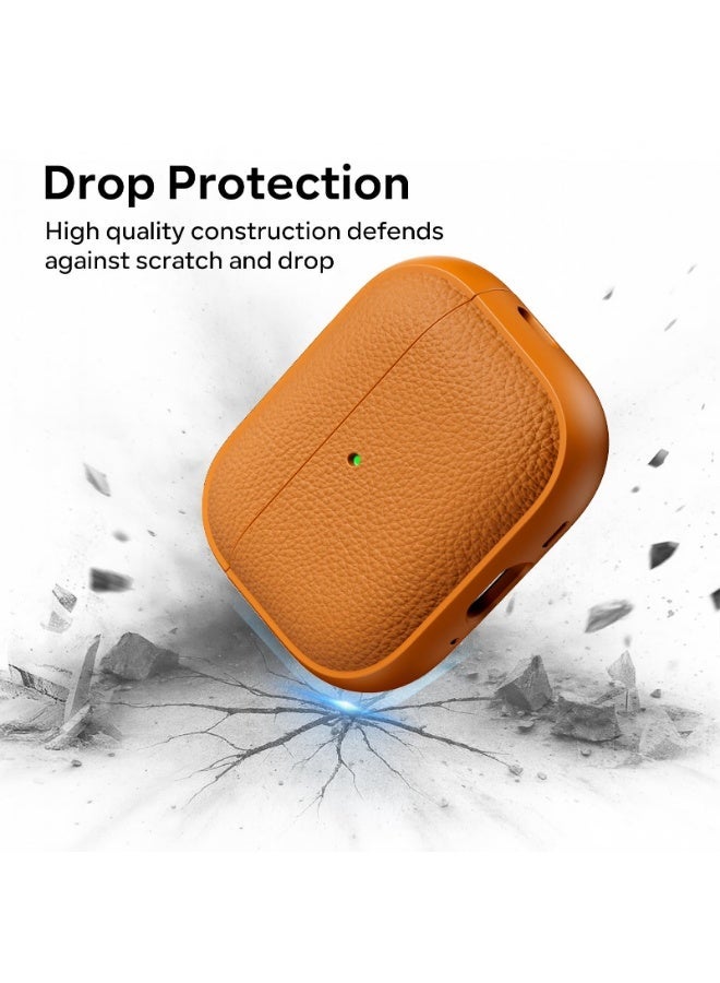 Arabest AirPods Pro 3 Case, Soft TPU Case for Apple AirPods Pro 3 with Hand Strap, Leather Touch Design, Tree Texture Airpods Pro 3 Case - Image 5