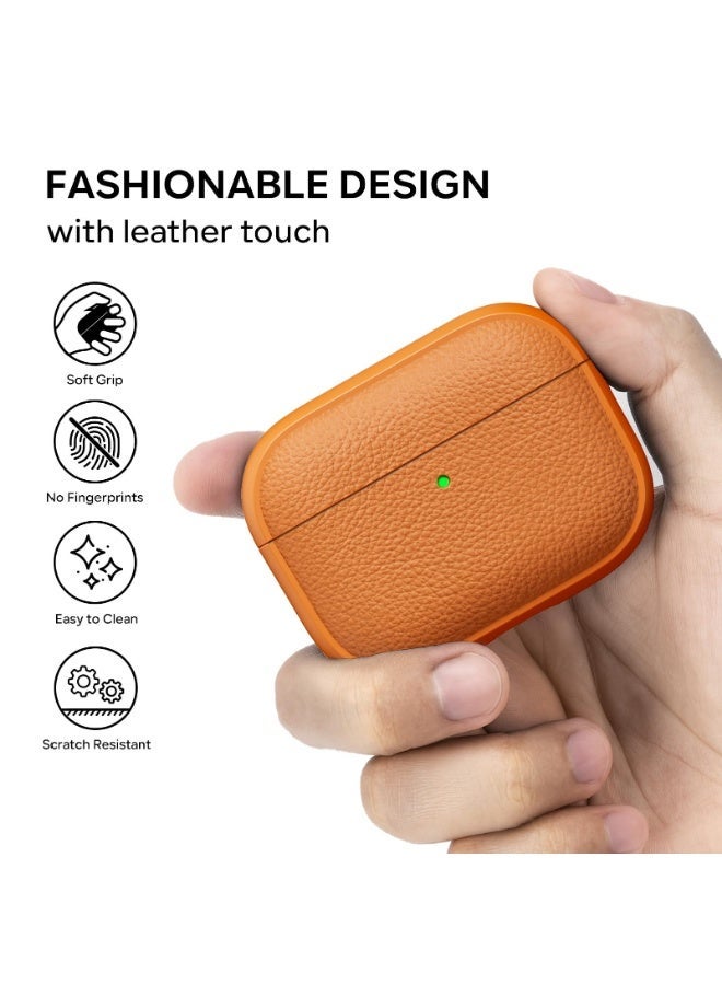 Arabest AirPods Pro 3 Case, Soft TPU Case for Apple AirPods Pro 3 with Hand Strap, Leather Touch Design, Tree Texture Airpods Pro 3 Case - Image 2