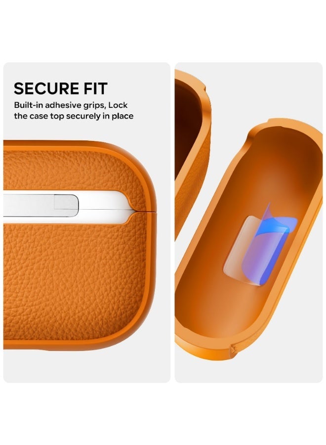 Arabest AirPods Pro 3 Case, Soft TPU Case for Apple AirPods Pro 3 with Hand Strap, Leather Touch Design, Tree Texture Airpods Pro 3 Case - Image 3
