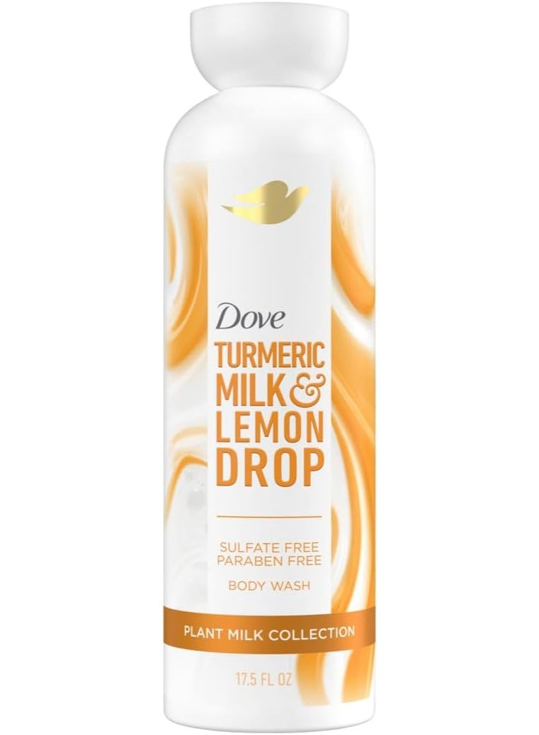 DOVE BODY WASH Dove Plant Milk Cleansing Body Wash Turmeric & Lemon for Moisturized Skin Gentle Cleanser, No Sulfates or Parabens, pH balanced 17.5 fl oz