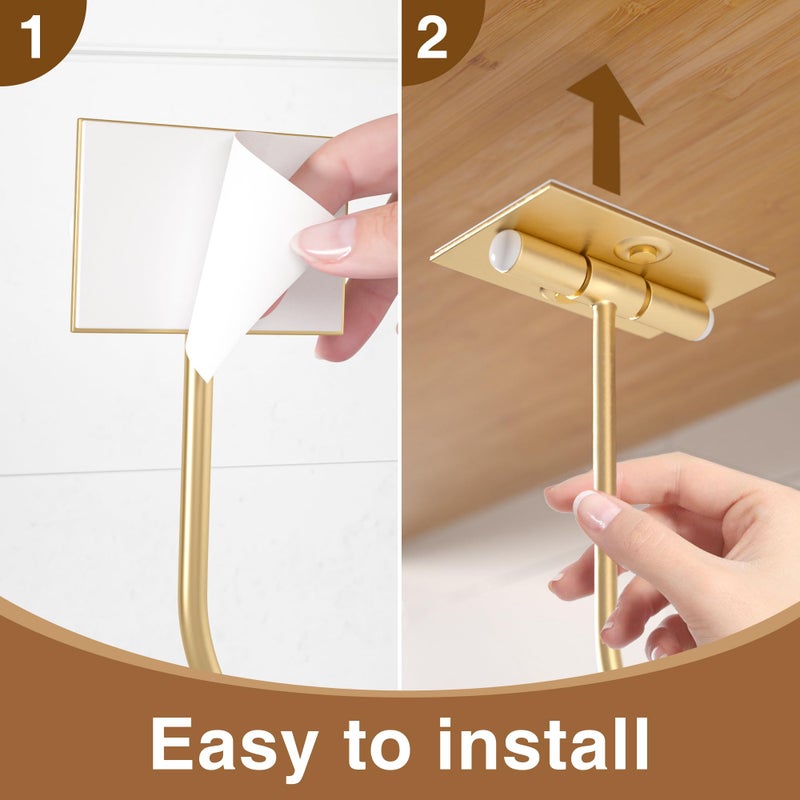 Josmimic Gold Banana Hook Foldable - Under Counter Banana Hanger  Under Cabinet Banana Holder Self-Adhesive  Magnetic Banana Hook - Image 3