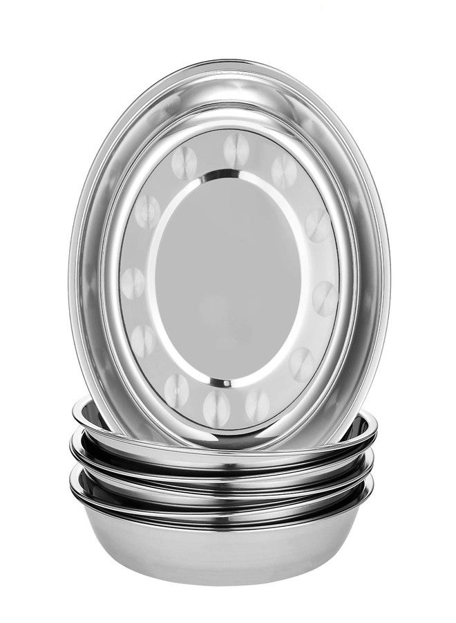 Eslite 6-Piece 18/10 Stainless Steel Round Plates,Dinner Plate Dish,9-Inch - Image 1