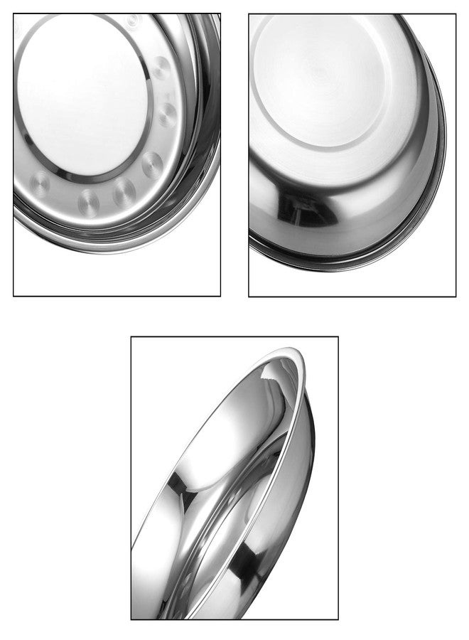 Eslite 6-Piece 18/10 Stainless Steel Round Plates,Dinner Plate Dish,9-Inch - Image 3