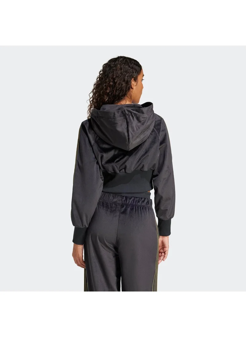 Adidas Originals BLACK VELOUR ZIP TT Black Originals Women TRACK TOPS for Women | Best Price UAE