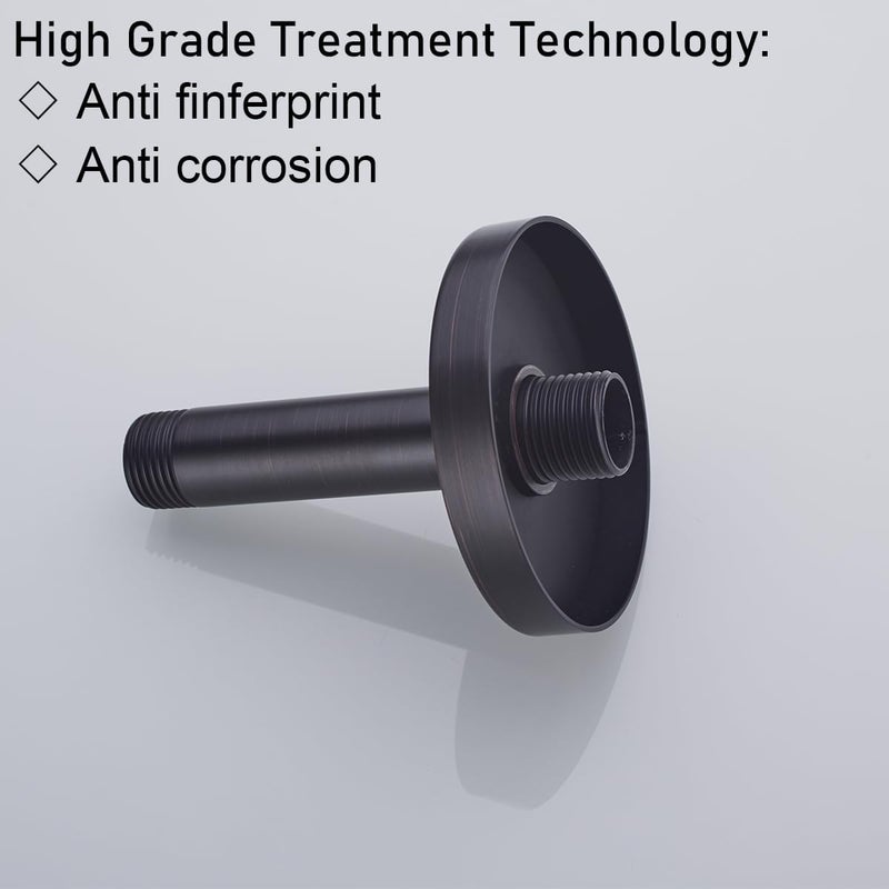 Random Straight Shower Arm with Flange Oil Rubbed Bronze 4 Inches Ceiling Mount Shower Head Extension Arm Ceiling-Mounted For Fixed Shower Head.RD-91038-4-ORB - Image 5