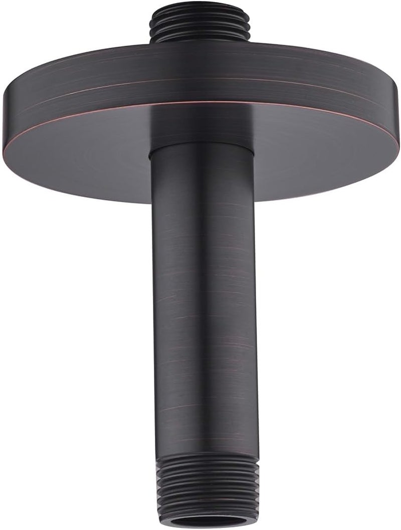 Random Straight Shower Arm with Flange Oil Rubbed Bronze 4 Inches Ceiling Mount Shower Head Extension Arm Ceiling-Mounted For Fixed Shower Head.RD-91038-4-ORB - Image 1