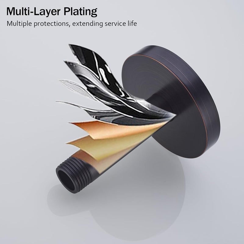 Random Straight Shower Arm with Flange Oil Rubbed Bronze 4 Inches Ceiling Mount Shower Head Extension Arm Ceiling-Mounted For Fixed Shower Head.RD-91038-4-ORB - Image 4