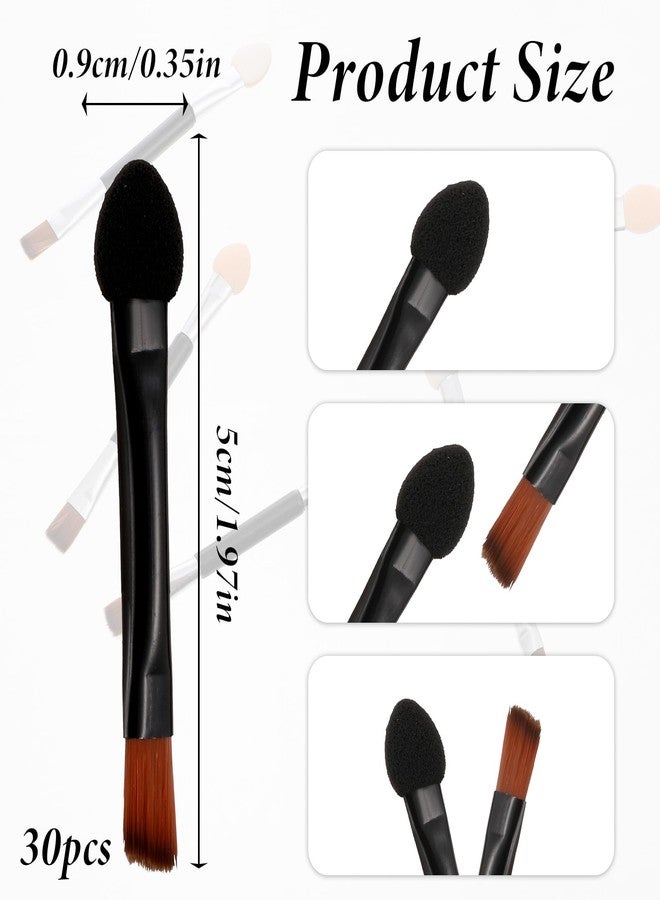 Eldraqth 30pcs Dual Sides Disposable Eye Shadow Applicators Eyeshadow Applicators Sticks with Soft Sponge Head Eyes Makeup Cosmetic Tool Portable Travel Mini Eyes Makeup Brushes Concealer Brush - Image 2