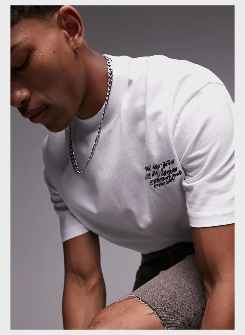 TOPMAN Back Sketch Print Oversized T-Shirt