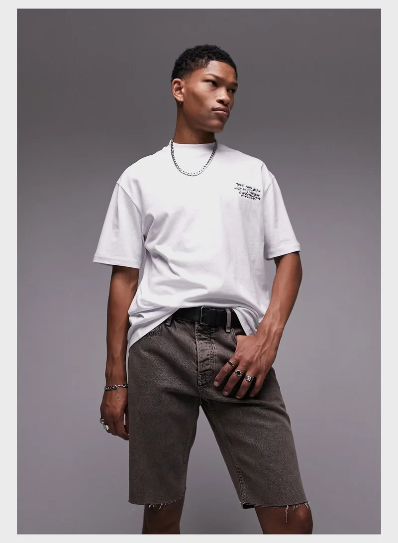 TOPMAN Back Sketch Print Oversized T-Shirt