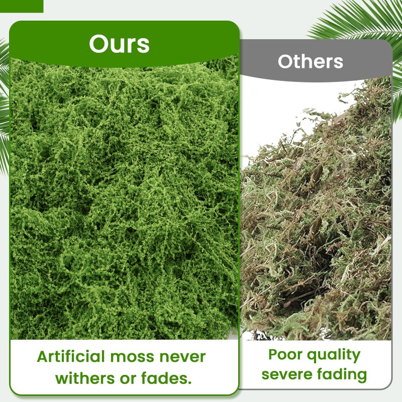 Bitlongate Artificial Moss 10.6oz â€“ Fake Green Moss for Crafts, Potted Plants, Fairy Garden Decor, DIY Table Centerpieces, Wedding Party Decoration - Image 5